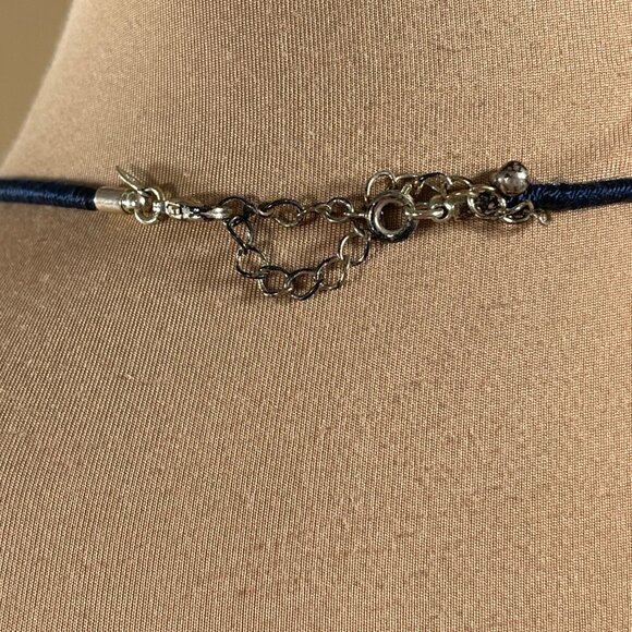 Avon Necklace Multistrand Blue Stone Chips Chunky Silver Beads Statement - Picture 4 of 4